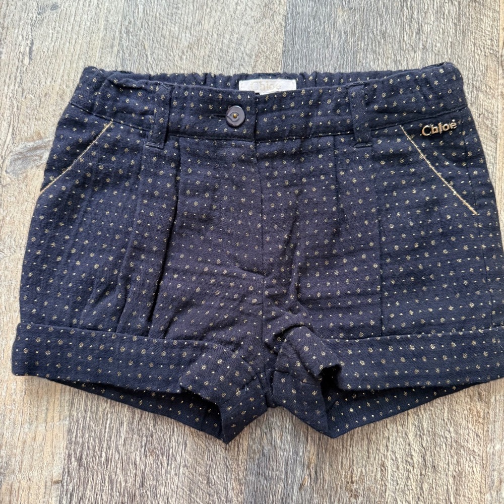 CHLOE girls 18 month Navy gold polka dot shorts Neiman Marcus